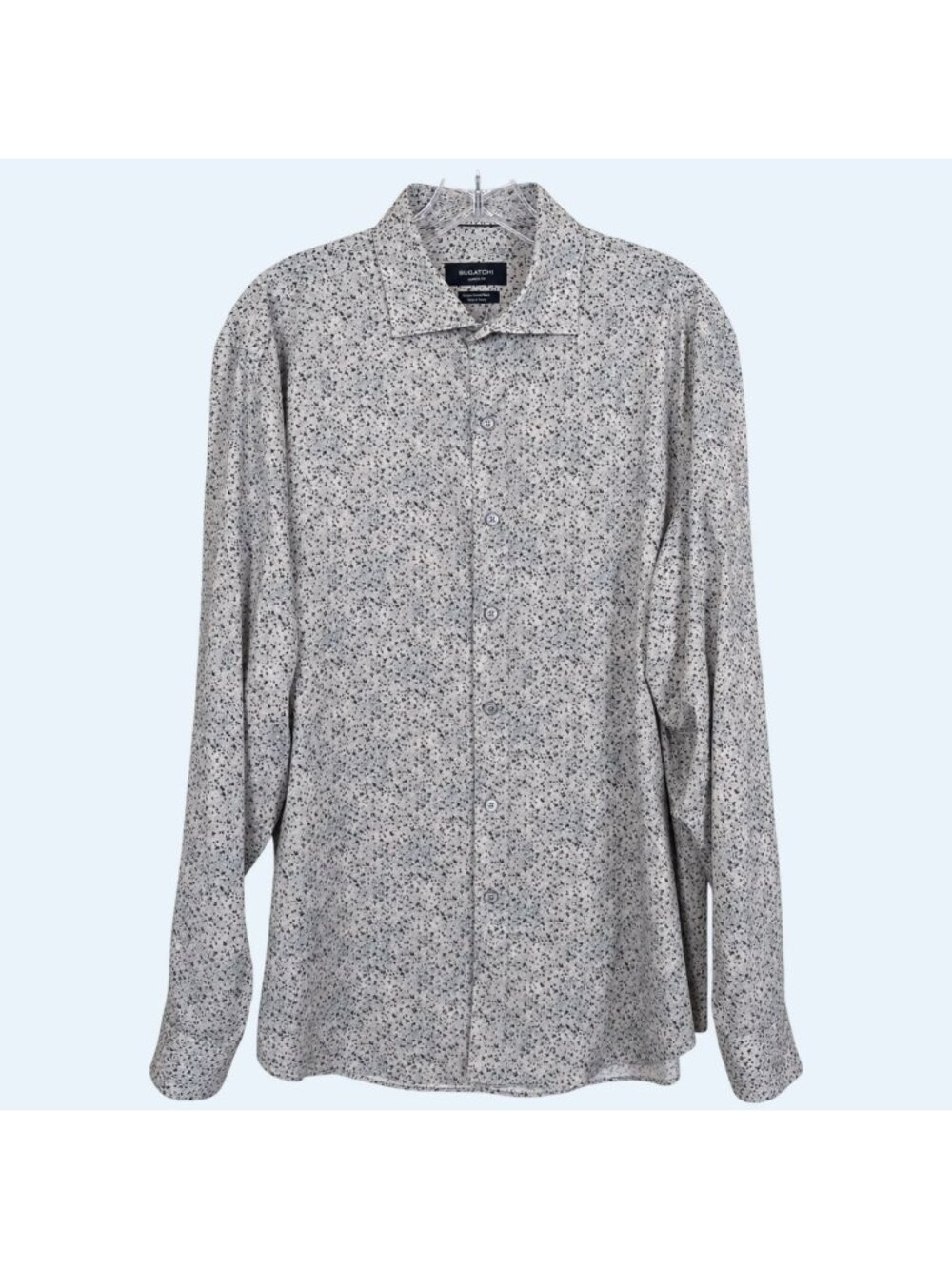 Bugatchi Gray Men's Shirt Sz L Button-Up Classic Fit Comfort Stretch Career